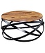 Wohnling salontafel MANUR 60x30x60 cm Sheesham massief houten / metalen salontafel | Design salontafel rond | Kamertafel industrieel bruin | Design houten salontafel massief | Tafel woonkamer