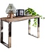 Wohnling consoletafel PRIYA 115x76x46 cm massief hout natuur | Console rustieke woonkamer | Sideboard Gang Gang Smalle | Toilettafel Industriële stijl | Echte houten kaptafel slaapkamer hoog
