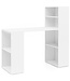 Wohnling bureau WL5.692 met legbord 120 x 120 x 53 cm wit mat hout Modern | Opbergvakken op bureauplank PC-tafel | Computerbureau met plank | Wit designtafelbureau met opbergruimte