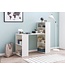 Wohnling bureau WL5.692 met legbord 120 x 120 x 53 cm wit mat hout Modern | Opbergvakken op bureauplank PC-tafel | Computerbureau met plank | Wit designtafelbureau met opbergruimte