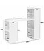 Wohnling bureau WL5.692 met legbord 120 x 120 x 53 cm wit mat hout Modern | Opbergvakken op bureauplank PC-tafel | Computerbureau met plank | Wit designtafelbureau met opbergruimte