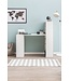 Wohnling bureau WL5.692 met legbord 120 x 120 x 53 cm wit mat hout Modern | Opbergvakken op bureauplank PC-tafel | Computerbureau met plank | Wit designtafelbureau met opbergruimte