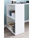 Wohnling bureau WL5.692 met legbord 120 x 120 x 53 cm wit mat hout Modern | Opbergvakken op bureauplank PC-tafel | Computerbureau met plank | Wit designtafelbureau met opbergruimte
