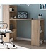 Wohnling bureau WL5.693 met legbord 120 x 120 x 53 cm Sonoma hout Modern | Opbergvakken op bureauplank PC-tafel | Computerbureau met plank | Ontwerptafelbureau met opslag