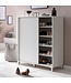 Wohnling Schoenenkast WL5.712 Hout Wit 100x108x37,5 cm Hoge Plank, Design Schoenenrek Groot 20 Paar Schoenen Schoenenrek Hal, Schoenopberger Ruimtebesparend, Schoenenplank Gangmeubel Modern XXL