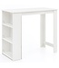 Wohnling Bartafel WL5.732 Wit 120 x 107,5 x 60 cm Staande tafel Hout Keukenbartafel, Bartafel met geïntegreerd rek, Bar-Bistrotafel Keuken Rechthoekig, Party-toonbank Houten tafel, Wandtafel Minibar