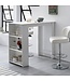 Wohnling Bartafel WL5.732 Wit 120 x 107,5 x 60 cm Staande tafel Hout Keukenbartafel, Bartafel met geïntegreerd rek, Bar-Bistrotafel Keuken Rechthoekig, Party-toonbank Houten tafel, Wandtafel Minibar