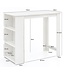 Wohnling Bartafel WL5.732 Wit 120 x 107,5 x 60 cm Staande tafel Hout Keukenbartafel, Bartafel met geïntegreerd rek, Bar-Bistrotafel Keuken Rechthoekig, Party-toonbank Houten tafel, Wandtafel Minibar