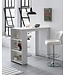 Wohnling Bartafel WL5.732 Wit 120 x 107,5 x 60 cm Staande tafel Hout Keukenbartafel, Bartafel met geïntegreerd rek, Bar-Bistrotafel Keuken Rechthoekig, Party-toonbank Houten tafel, Wandtafel Minibar