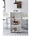 Wohnling Bartafel WL5.732 Wit 120 x 107,5 x 60 cm Staande tafel Hout Keukenbartafel, Bartafel met geïntegreerd rek, Bar-Bistrotafel Keuken Rechthoekig, Party-toonbank Houten tafel, Wandtafel Minibar