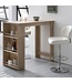 Wohnling Bartafel Sonoma 120x107,5x60 cm Staande tafel Hout Keukenbartafel, Bartafel met geïntegreerd rek, Bar-bistrotafel, Party-balie