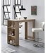 Wohnling Bartafel Sonoma 120x107,5x60 cm Staande tafel Hout Keukenbartafel, Bartafel met geïntegreerd rek, Bar-bistrotafel, Party-balie