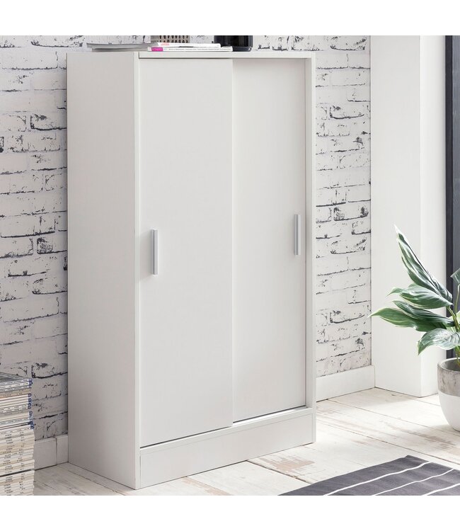 Wohnling archiefkast WL5.817 hout 60 x 107,5 x 28,5 cm wit | Multifunctionele kast ontwerpen | Kantoor kast Modern | Ladenkast Halmeubels | Dressoir op de gang Kleine opbergkast