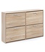 Wohnling WL5.828 Modern 120 x 81 x 24 cm Houten schoenenrek Sonoma 4 vakken | Schoenenkast bovenkast met plank | Ontwerp schoenkantelaar schoenenopslag Gangkist voor schoenen hoog