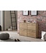 Wohnling WL5.828 Modern 120 x 81 x 24 cm Houten schoenenrek Sonoma 4 vakken | Schoenenkast bovenkast met plank | Ontwerp schoenkantelaar schoenenopslag Gangkist voor schoenen hoog