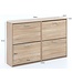 Wohnling WL5.828 Modern 120 x 81 x 24 cm Houten schoenenrek Sonoma 4 vakken | Schoenenkast bovenkast met plank | Ontwerp schoenkantelaar schoenenopslag Gangkist voor schoenen hoog