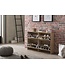 Wohnling WL5.828 Modern 120 x 81 x 24 cm Houten schoenenrek Sonoma 4 vakken | Schoenenkast bovenkast met plank | Ontwerp schoenkantelaar schoenenopslag Gangkist voor schoenen hoog