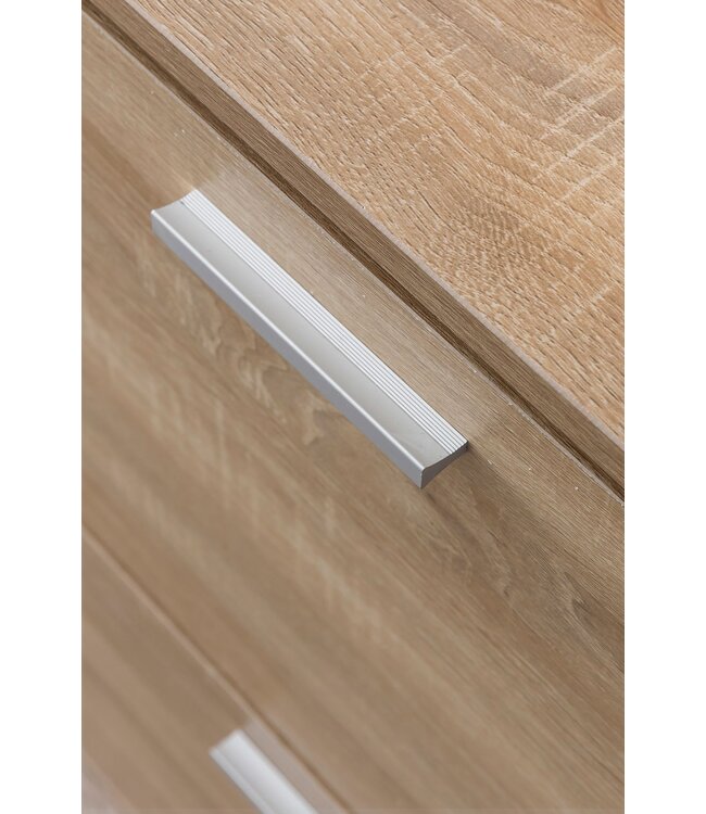 Wohnling WL5.828 Modern 120 x 81 x 24 cm Houten schoenenrek Sonoma 4 vakken | Schoenenkast bovenkast met plank | Ontwerp schoenkantelaar schoenenopslag Gangkist voor schoenen hoog