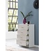 Wohnling Design dressoir WL5.864 Wit Hoogglans 60x90x30 cm Dressoir Hout Modern | Smalle laden ladekast Eetkamer | Kleine kast voor alle doeleinden. Linnen slaapkamer op de borst