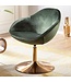 Wohnling stoel SARIN fluwelen groen / goud 70x79x70 cm design bureaustoel | Clubstoel gestoffeerde stoel met armleuning | Bureaustoel Cocktailsessel Lounge | Bar stoel Bezoekersstoel | Fauteuil met stoffen bekleding