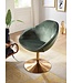 Wohnling stoel SARIN fluwelen groen / goud 70x79x70 cm design bureaustoel | Clubstoel gestoffeerde stoel met armleuning | Bureaustoel Cocktailsessel Lounge | Bar stoel Bezoekersstoel | Fauteuil met stoffen bekleding