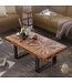 Wohnling Moderne Salontafel Mango Massief Hout 105x40x55 cm Tafel in Industrieel Design, Banktafel met Hout en Metaal, Rustieke Woonkamertafel
