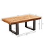 Wohnling Moderne Salontafel Mango Massief Hout 105x40x55 cm Tafel in Industrieel Design, Banktafel met Hout en Metaal, Rustieke Woonkamertafel