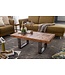 Wohnling Moderne Salontafel Mango Massief Hout 105x40x55 cm Tafel in Industrieel Design, Banktafel met Hout en Metaal, Rustieke Woonkamertafel