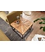 Wohnling salontafel mango massief hout 55x40x55 cm tafel met metalen onderstel | Vierkante salontafel in industrieel design | Stoere salontafel modern