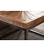Wohnling salontafel mango massief hout 55x40x55 cm tafel met metalen onderstel | Vierkante salontafel in industrieel design | Stoere salontafel modern