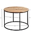 Wohnling salontafel 60x43x60 cm acacia massief houten / metalen salontafel | Design woonkamer tafel rond | Massieve salontafel | Kleine tafel woonkamer