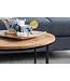 Wohnling salontafel 60x43x60 cm acacia massief houten / metalen salontafel | Design woonkamer tafel rond | Massieve salontafel | Kleine tafel woonkamer
