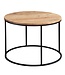 Wohnling salontafel 60x43x60 cm acacia massief houten / metalen salontafel | Design woonkamer tafel rond | Massieve salontafel | Kleine tafel woonkamer