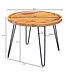 Wohnling salontafel Sheesham massief hout 60x45x60 cm woonkamer tafel rond | Banktafel met haarspeldpoten Salontafel van hout en metaal