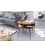 Wohnling Salontafel Sheesham Massiefhout rond Ø 60 cm – Woonkamertafel met open opbergruimte & zwarte metalen poten | Design tafel handgemaakt in moderne retrostijl