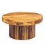 Wohnling salontafel 60x30x60 cm Sheesham massief houten salontafel | Design woonkamer tafel rond | Salontafel bruin | Tafel woonkamer