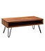 Wohnling salontafel 100x40x50 cm Sheesham massief houten / metalen salontafel | Design salontafel rechthoekig Massieve salontafel | Grote tafel woonkamer