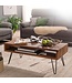 Wohnling salontafel 100x40x50 cm Sheesham massief houten / metalen salontafel | Design salontafel rechthoekig Massieve salontafel | Grote tafel woonkamer