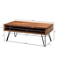 Wohnling salontafel 100x40x50 cm Sheesham massief houten / metalen salontafel | Design salontafel rechthoekig Massieve salontafel | Grote tafel woonkamer