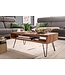 Wohnling salontafel 100x40x50 cm Sheesham massief houten / metalen salontafel | Design salontafel rechthoekig Massieve salontafel | Grote tafel woonkamer
