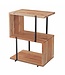 Wohnling Bijzettafel S-vorm 45x60x30cm Acacia Metaal Opbergtafel, Tafeltje Woonkamer Industrieel, Houten tafel met metalen poten, Decoratietafel Hout