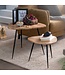 Wohnling set van 2 nesttafels acacia massief houten / metalen salontafel klein | Design bijzettafel set van twee houten tafels Woonkamer tafel tafel metalen frame