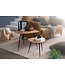 Wohnling set van 2 nesttafels acacia massief houten / metalen salontafel klein | Design bijzettafel set van twee houten tafels Woonkamer tafel tafel metalen frame