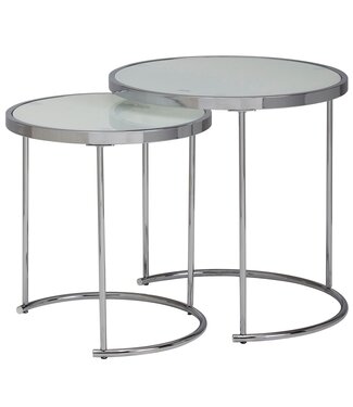 Wohnling Bijzettafelset glas wit 50 cm