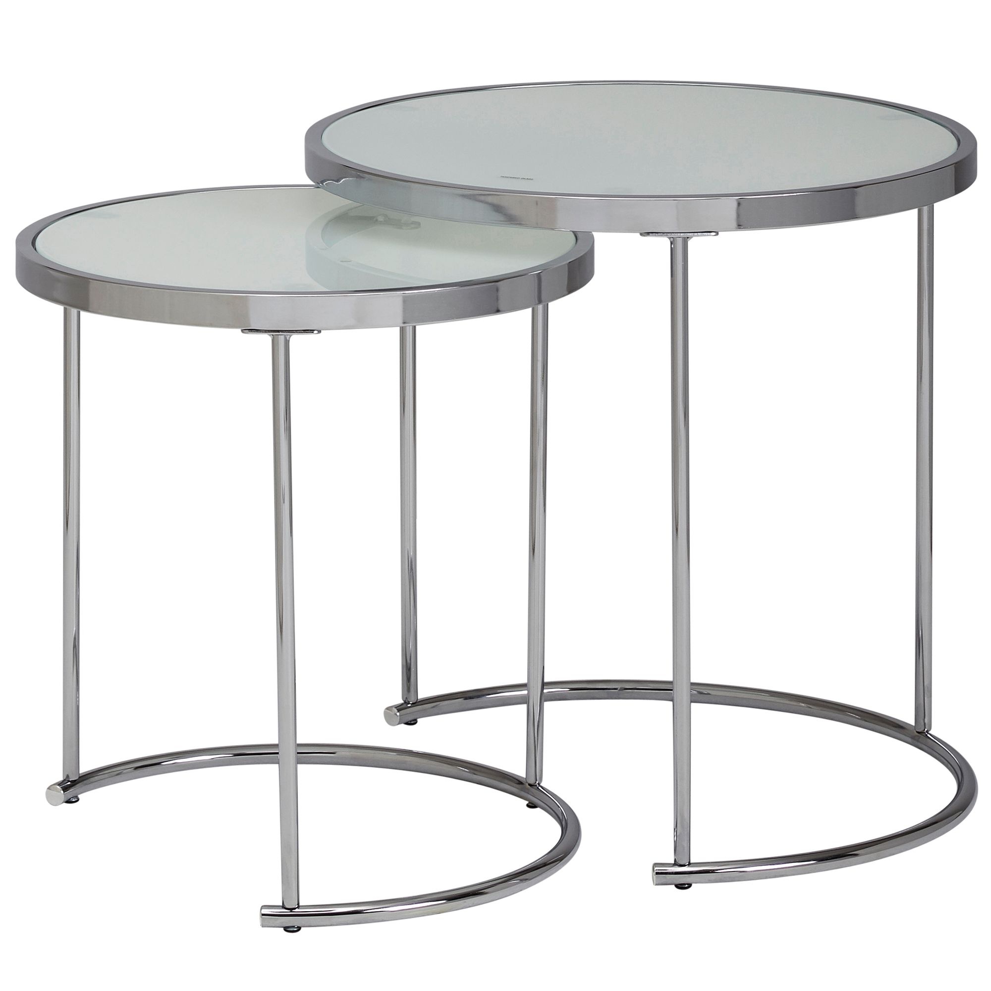 Bijzettafelset glas wit 50 cm