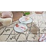 Wohnling Design Bijzettafel Rond Ø 50/42 cm - 2-delig Wit Zilver met Glasplaat, Salontafel 2-delige Set, Nesttafel Melkglas, Couchtafel