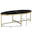 Wohnling design salontafel glas zwart - ovaal 110 x 56 cm met goud metaal  | Grote woonkamer tafel Lounge tafel glazen tafel