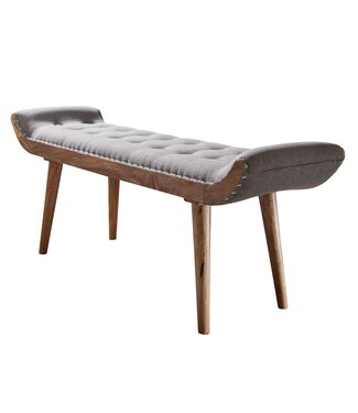 Wohnling Bank stof grijs 125 cm breed - WL6.013