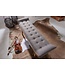 Wohnling bank stof / massief houten bank grijs 125x51x38 cm Chesterfield design | Hal gestoffeerde bank | Stoffen bankbank 2 personen | Halbank modern