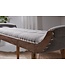 Wohnling bank stof / massief houten bank grijs 125x51x38 cm Chesterfield design | Hal gestoffeerde bank | Stoffen bankbank 2 personen | Halbank modern